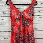 Women's Aqua Eve Swimsuit XXL Red White Floral Photo 0