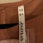 INDIKAH Elegant Asymmetrical Ruffle Dress in Tan Photo 1