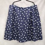 Blue Navy Polka Dots Retro Flare Pleated Party Cottage Flowy Plus Skirt 14 Photo 2