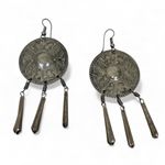 Silver Tone Concho Vintage Style Earrings Women’s Southwestern Photo 0