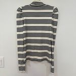Veronica Beard  Cedar Navy Ivory Striped Puff Sleeve Pima Cotton Turtleneck XS Photo 5