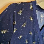 Croft & Barrow  XXL Yellow And Navy Blue Floral Three Quarter Sleeve Wrap Dress Photo 4