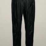 Amanda Uprichard Black Faux Leather Split Hem Pants Photo 2