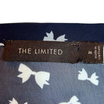 The Limited Navy and White Sheer Front Tie Shirt  - Size Medium Photo 3