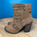 Naughty Monkey  Do Re Me Booties Ankle Boots Suede Harness Brown Women’s 8.5 Photo 3
