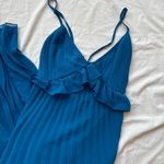 ASOS DESIGN NWT strappy pleated ruffle midi maxi dress with frills in blue Photo 5