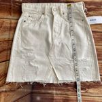 Denim Women White  Distressed Cutoff Front Slit Mini Skirt Size 2 Photo 5