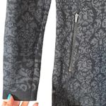 Akini Black & Gray Floral Mock Neck Long Sleeve 1/4 Zip Sweater Dress Women Sz S Photo 2