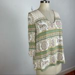 O'Neill O’Neill Filagree Elephant Blouse Small V Neck Long Sleeve Photo 1