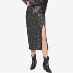 ANINE BING NEW  Dolly Silk Midi Skirt Green Zebra Size Medium Photo 1