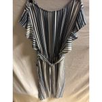 Monteau Los Angeles Women's Blue And White Stripe Flare Dress Size M Lined, Tied Photo 4