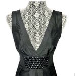 Bebe silk beaded bubble hem mini dress in black - size XS Photo 3