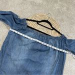 Cloth & Stone  Women’s Denim Off Shoulder Chambray Blouse Top Longsleeve Size L Photo 10