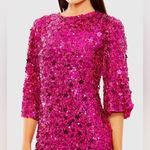 Mac Duggal 10032 Womens Quarter Sleeve High Neck Sequin Embellished Mini Dress Photo 3
