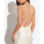 Rat & Boa Primrose Dress Cowl Cross Back XS Long Maxi Bride Formal Wedding Guest White Photo 7