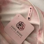 Cozy Rozy Womens Lightweight Sweatshirt Cropped Pullover Tie Dye Pink White L Size L Photo 2