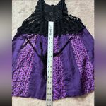 Free People Women’s Purple Silk Open-Crocheted Top Tie-Back Size Small Photo 7
