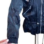Lavon Vintage 80's Drawstring Zip Jacket Windbreak Black Size M Photo 2