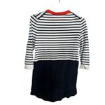 COS Black White Red Horizontal Striped Button Up Mini Silk Dress size US XS Photo 3