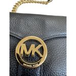 Michael Kors womens authentic Black Leather Saddle Crossbody Purse SKU8146 Photo 1