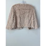 Forever 21 Y2K Faux Fur Bolero Jacket Sz L VTG Gold Sequin Cropped Penny Lane Photo 7