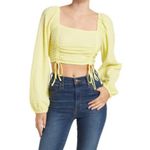Sophie Rue Womens Top Small Yellow Peasant Cottagecore Coastal Cowgirl Cropped Photo 10