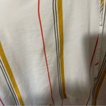 frame denim FRAME Le Raglan Lace Up Top in Saffron Summer Stripe Size L Photo 2