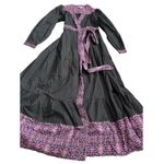 Allison New York Madison Full Wrap Black & Purple Maxi Dress Size Medium Photo 7