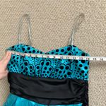 B Darlin B. Darlin Formal Mini Dress Large Back Bow Turquoise Black Juniors Size 5/6 EUC Photo 5