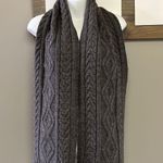 Dark Gray Cable knit Winter Acrylic Scarf Photo 0