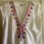 Calypso St. Barth  Sashka V-Neck Embroidered Dress, Coconut XS *FLAWED Photo 6