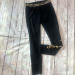 Juicy Couture Script Logo Gold And Black Women's Legging Size Medium Photo 3