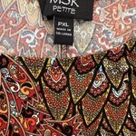 NEW MSK Abstract Print A Line Dress Size PXL Brown Photo 7