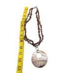 Mother of Pearl and coral double layer statement necklace Pink Photo 3