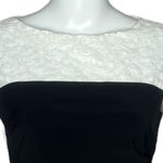 Ralph Lauren LRL Dress Womens 6 Black White Sheath Dress Lace Trim Ruched Side Photo 4