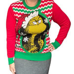 Ugly Christmas Sweater Dr. Seuss's The Grinch Red Green Long Sleeve Photo 0