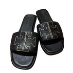 Tory Burch NWT Double-T Leather Sport Slide Sandals – Women’s Size 9 Photo 1