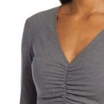 Reformation 💕💕 Jennie Ribbed Long Sleeve Body-Con Mini Dress Gray 90s XL NWT Photo 7