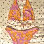 Aurelle Swim Aurelle pink and orange hibiscus bikini set  Photo 0