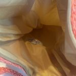 Fall weather ladies fabric /straw tote bag floral pattern Orange Photo 2