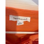 Westbound  Embroidered Peasant Top Long Sleeve Blouse Tunic Orange‎ L Photo 2