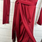 Altuzarra Target Womens size 2 Red Satin Wrap Dress W/ Scarf Photo 7