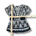 Bebe Silk Kimono Dolman Sleeve Blouse Womens Size XS Black White Y2K Photo 2