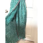 Billabong  Floral Maxi Dress Green White Spaghetti Straps Wrap Large Sundress Photo 7