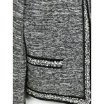 Talbots  Black Tweed Knit Open Front Blazer Cardigan Jacket Womens Size M Petite Photo 2