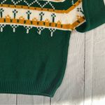 Vintage JCPenney green yellow knit sweater grandpa style Photo 11