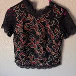 ZARA  Top sz small black lace embroidered  Photo 1
