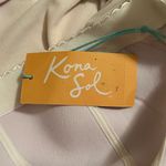 Kona Sol Women’s 14W Twist Bandeau One Piece Swimsuit Yellow Floral Swim Photo 5