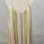 Cabela's Cage Womens Shift Dress Size L Yellow Striped Racerback Spaghetti Strap Mini Photo 0