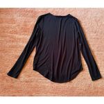 cupio  Black Long Sleeve Stretch Top Soft Viscose Scoop Hem Size M Photo 4
